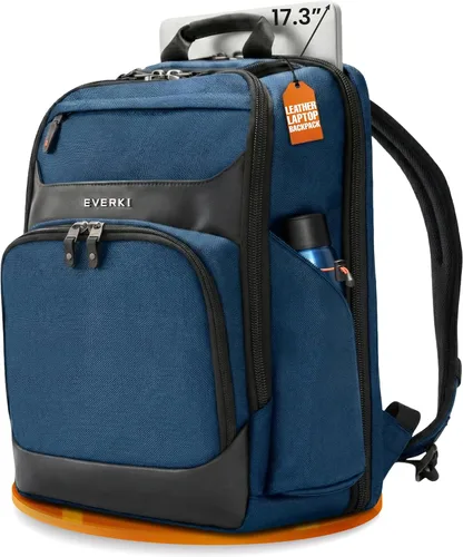 Vista 9 de EVERKI Onyx Mochila para portátil de negocios – Bolso de cuero balístico y nylon duradero, diseño apto para viajes, espacio dedicado para portátiles