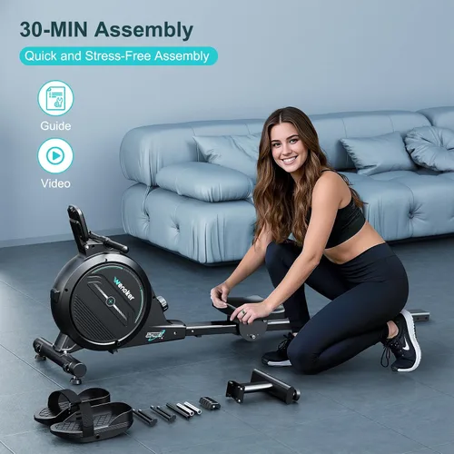 Vista 7 de Wenoker Rowing Machine for Home, Magnetic Rower Machine, 350 LB Weight Capacity, 16-Level Silent Resistance Row Machine for Gym Exercise Full-Body