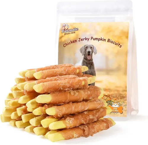 Vista 11 de Pawmate Dog Treats - Rebanadas de plátano envueltas en pollo con 1% de taurina, aperitivos de entrenamiento saludables ricos en fibra natural