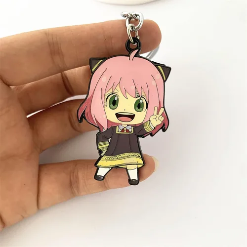 Vista 3 de DEZHAN Anime Cartoon SP FAMILY Keychain, Metal Cute Key Chain for Girls Women and Men