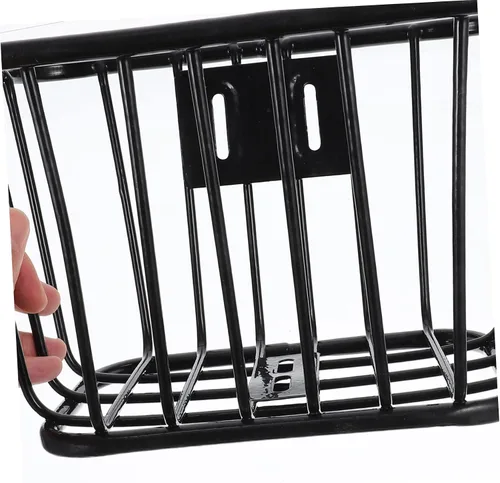 Vista 8 de Cesta de hierro para bicicleta, cesta delantera de bicicleta, contenedor de bicicleta, accesorios para bicicleta de montaña, cesta para manillar