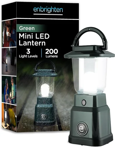 Vista 9 de Enbrighten Mini linterna LED para campamento, funciona con pilas, 200 lúmenes, 40 horas de funcionamiento, 3 modos, luz nocturna para niños, ideal