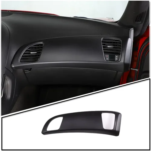 Vista 10 de Marco decorativo del panel de salida de aire del coconductor del coche para Chevrolet Corvette C7 2014-2019 ABS tablero cubierta accesorios