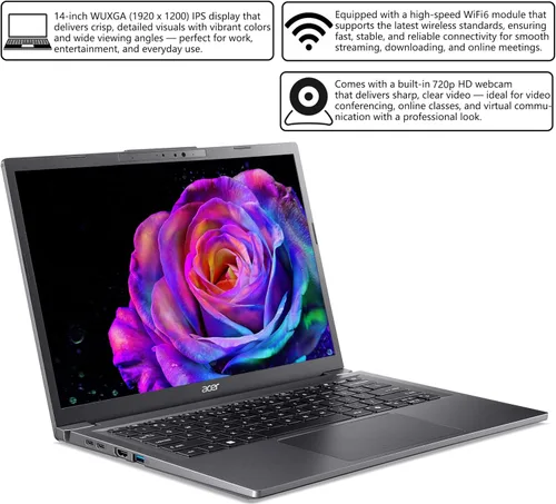 Vista 5 de Acer Aspire Laptop 2026, pantalla táctil, Intel Ultra 7 258V, 32 GB de RAM+