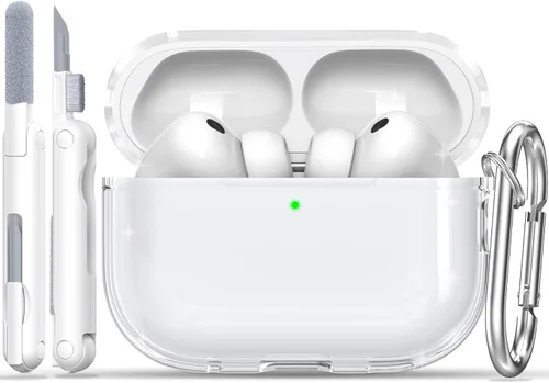 Vista 31 de RFUNGUANGO AirPods Pro Funda Transparente TPU Suave Transparente Blanco