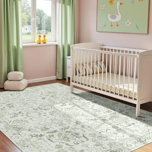 Vista 12 de Alfombra de área pequeña de 2 x 3 pulgadas, color beige, para entrada, baño, cocina, antideslizante, de pelo bajo, lavable, moderna alfombra bohemia