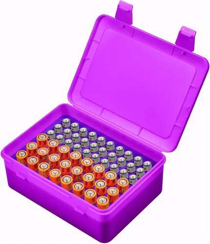 Vista 12 de ALCYON Caja Organizadora de Almacenamiento de Baterías, Estuche Soporte de Garaje para 24* AA, 30* Baterías AAA