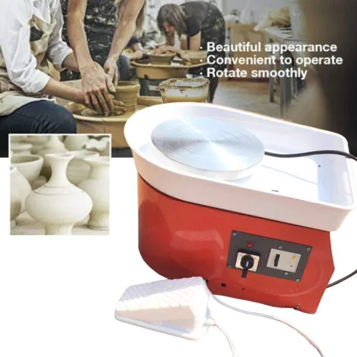 Vista 3 de Huanyu Máquina de cerámica Máquina de cerámica Rueda de cerámica de 350 W, 9.8 in, 9.8 pulgadas, arcilla de cerámica, manualidades, herramienta