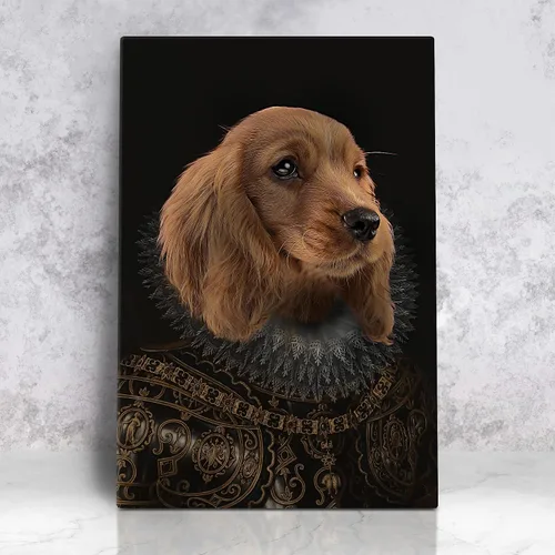 Vista 30 de Awesometik Impresión en lienzo personalizada retrato real de mascota a partir de foto, retrato personalizado del Renacimiento, retratos, retratos 20