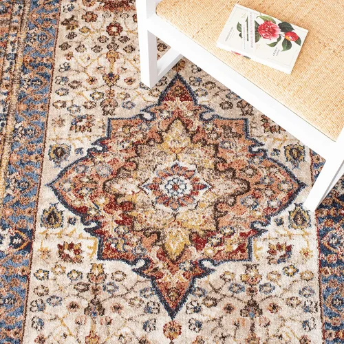 Vista 6 de SAFAVIEH Bijar Collection - Alfombra decorativa de 2 pies 3 pulgadas x 4 pies, marfil y óxido, diseño oriental envejecido, no desprende pelusa