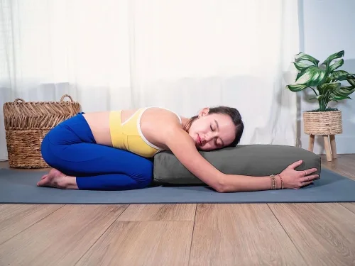 Vista 39 de Sol Living Almohada de yoga rectangular para meditación, accesorios de meditación de algodón, almohada de meditación restaurativa de yoga, almohada