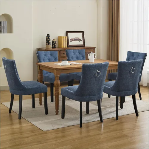 Vista 13 de Juego de 2 sillas de comedor modernas con respaldo, color beige