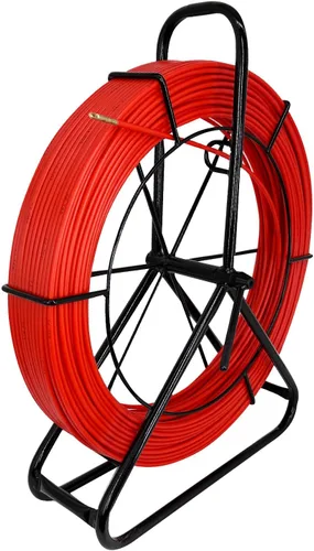 Vista 2 de Varilla de extractor de cinta de pescado continua de 4.5MM 350FT de conducto de fibra de vidrio con soporte de carrete de acero