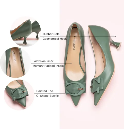 Vista 4 de C.Paravano Zapatos de tacón bajo para mujer Zapatos de tacón bajo para mujer Zapatos de tacón de diseñador para mujer Tacones de gatito