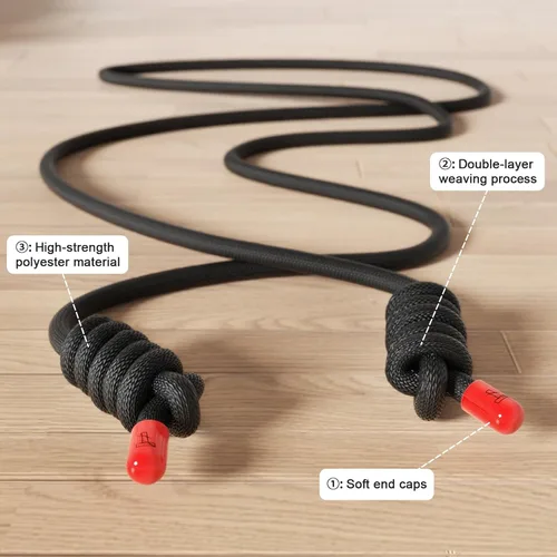 Vista 2 de Flow Rope Exercise Jump Rope For Fitness, Working Out, Flow with 9 Ft Adjustable Double Woven Workout Rope For Men, Women, Beginners' Training