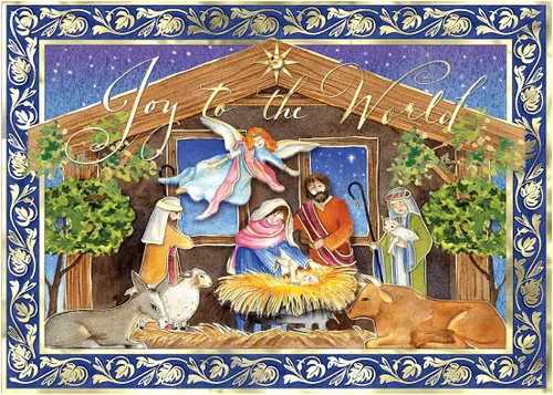 Vista 17 de Punch Studio Child Medallion - Tarjetas navideñas dimensionales en caja con 12 tarjetas y sobres adornados (44696)