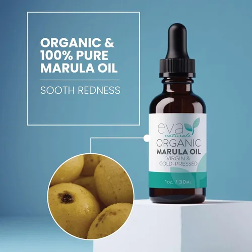 Vista 4 de Eva Naturals Aceite de marula – Aceite prensado en frío 100% puro para cara, cabello, piel y cuerpo – Suero facial ligero y de masaje – Hidratante