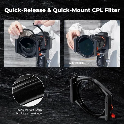 Vista 3 de K&F CONCEPT X PRO Kit de sistema de soporte de filtros cuadrados