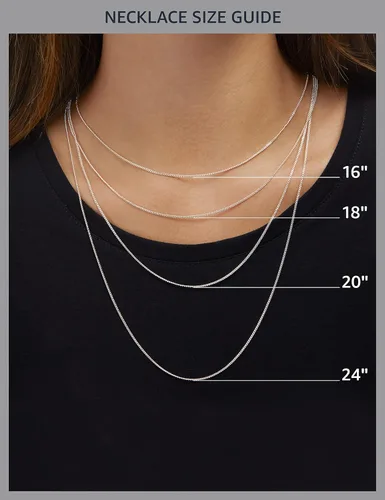 Vista 3 de Amazon Essentials Collar con colgante de medalla redonda de San Cristóbal de plata de ley con borde epoxi azul y cadena de acero inoxidable chapada