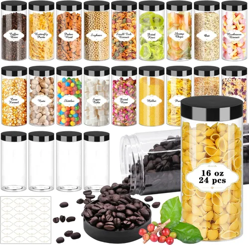 Vista 57 de PeacePeo Tarros de plástico con tapas, recipientes de slime de 4 onzas, 72 frascos de plástico transparente vacíos, recipientes de cosméticos