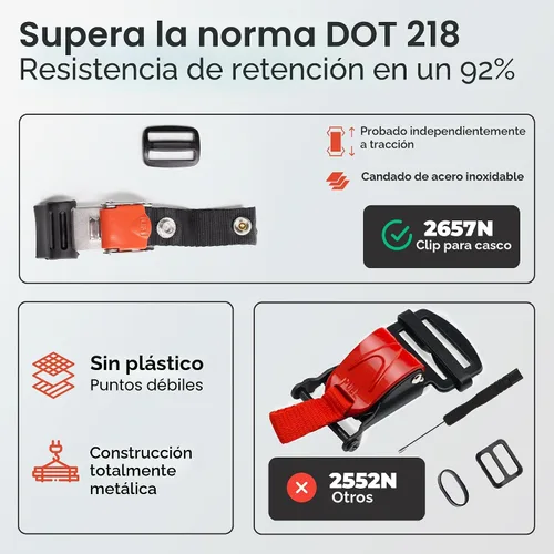 Vista 4 de Juego de hebilla de liberación rápida de acero inoxidable con trinquete para casco