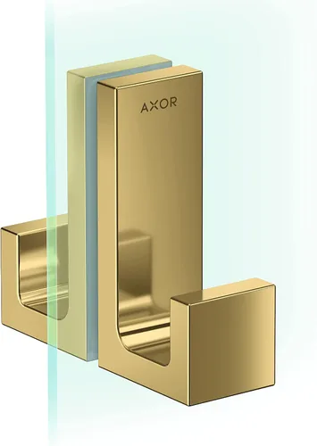 Vista 3 de AXOR Manija rectangular universal para puerta de ducha de 2 pulgadas en óptica dorada cepillada, 42639250