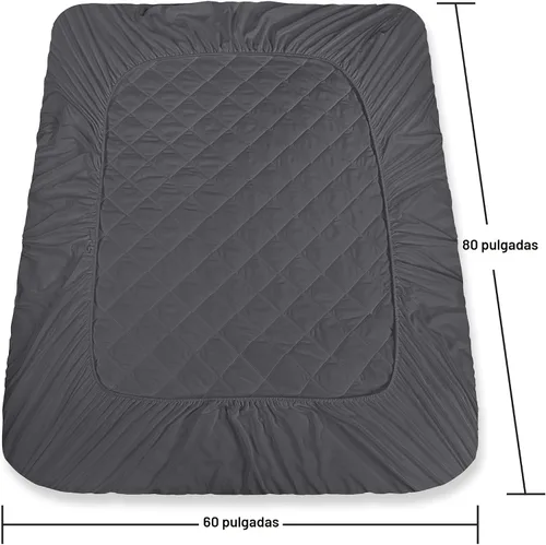 Vista 4 de Utopia Bedding - Cubrecolchón acolchado de forro polar, tamaño Queen, protector y cubierta de colchón elástico y ajustable que se estira hasta 16
