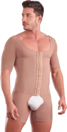Vista 2 de Fajas para hombres 368 de alta compresión para hombre, faja moldeadora colombiana con control de abdomen, faja moldeadora de cuerpo completo