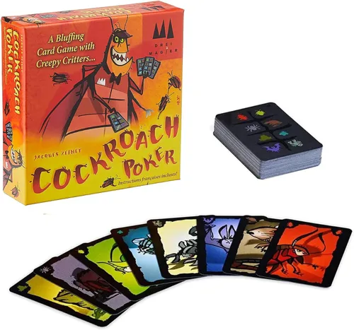 Vista 4 de Juego de fiesta de póquer de cucarachas Juego de cartas de estrategia de farol para adultos y niños A partir de 8 años 3-6 jugadores Tiempo