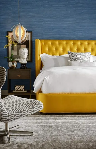 Vista 2 de Lillian August Luxe Haven - Papel tapiz de sisal sintético para despegar y pegar (azul costero)