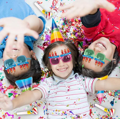 Vista 2 de Tigerdoe Sombreros de fiesta de cumpleaños, juego temático de feliz cumpleaños, suministros para fiestas y decoración, juego de 36 piezas, 12