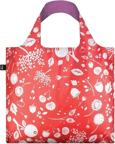Vista 6 de LOQI Bolsas de compras reutilizables con semillas (juego de 3), campanas de coral, aciano, verde azulado