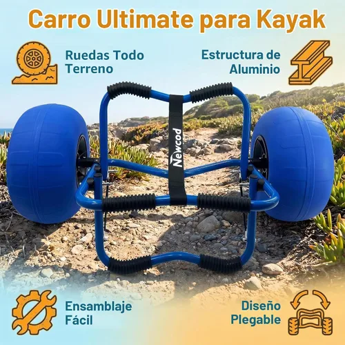 Vista 3 de Newcod Carrito de kayak, carrito de kayak para llevar kayak, canoa, tabla de remo SUP