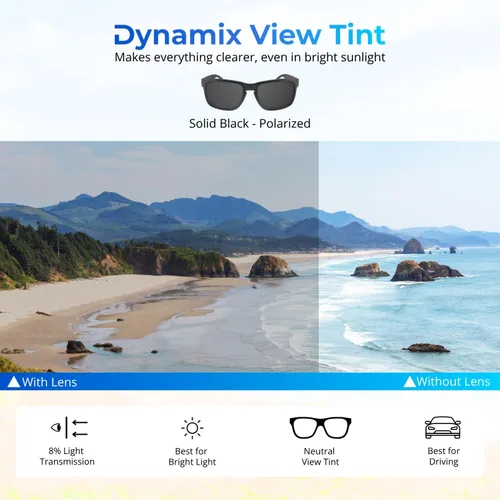 Vista 3 de Dynamix Lentes de repuesto polarizadas para Oakley Flak Jacket XLJ Fácil de instalar Ajuste perfecto Negro sólido