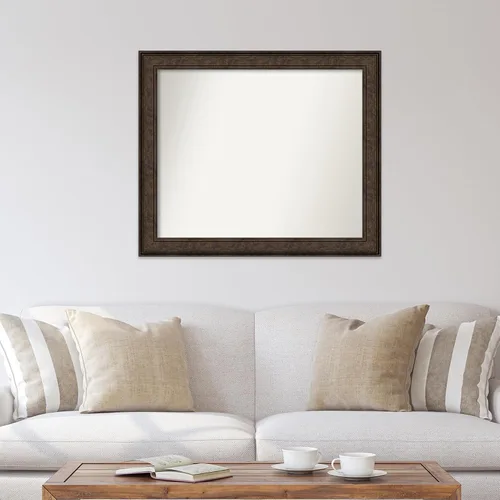 Vista 575 de Amanti Art Espejo de pared personalizado no biselado (25 x 25 pulgadas), marco de bronce acentuado, varios tamaños personalizados, espejo de baño