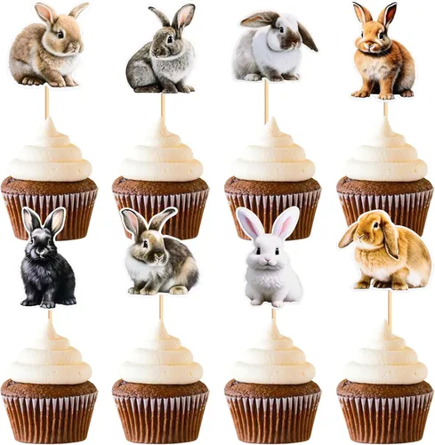 Vista 12 de Ercadio Paquete de 25 adornos para magdalenas de gatos, palillos para tartas de gatos negros, selecciones de cupcakes de animales, decoraciones