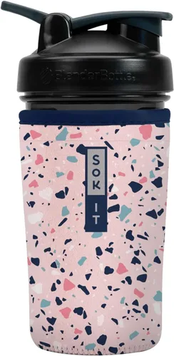 Vista 47 de Sok It BotlSok Botella Mezcladora de Proteínas con Funda Aislante de Neopreno (Floral Abstracto, Se Ajusta a Mezcladoras de 24oz)