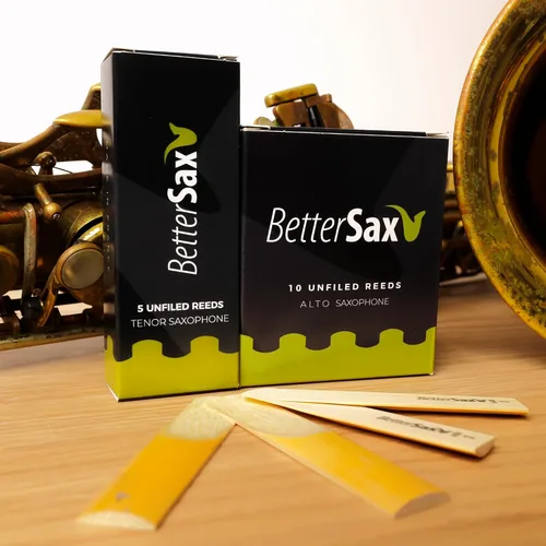 Vista 4 de BetterSax Cañas de corte de jazz para saxofón Tenor, fuerza 2.0, paquete de 5 para una calidad de sonido superior, perfectas para actuaciones