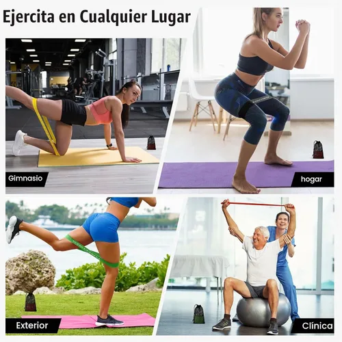 Vista 7 de Bandas de resistencia de látex mini bucle para entrenar piernas, versión