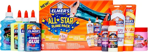 Vista 3 de Elmer's El kit de slime All-Star incluye activador de pegamento líquido y slime prefabricado, 9