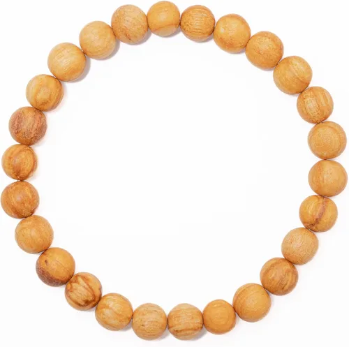 Vista 11 de Luna Sundara Pulsera Palo Santo y Huayruro hecha a mano en Perú altamente aromática y espiritualmente limpiadora
