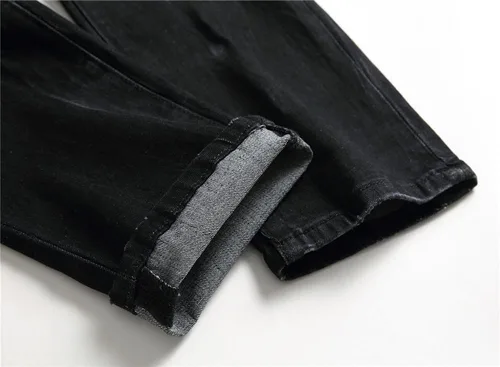 Vista 7 de AITITIA Jeans de corte recto lavado con cremallera para hombre
