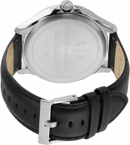 Vista 5 de Armani Exchange AX - Reloj de vestir de cuarzo de acero inoxidable para hombre, PlataNegro Automático