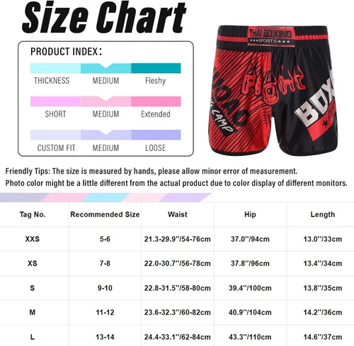 Vista 7 de Fldy Pantalones cortos de Muay Thai para niños y niñas, pantalones cortos de boxeo, kickboxing, artes marciales, pantalones cortos de gimnasio