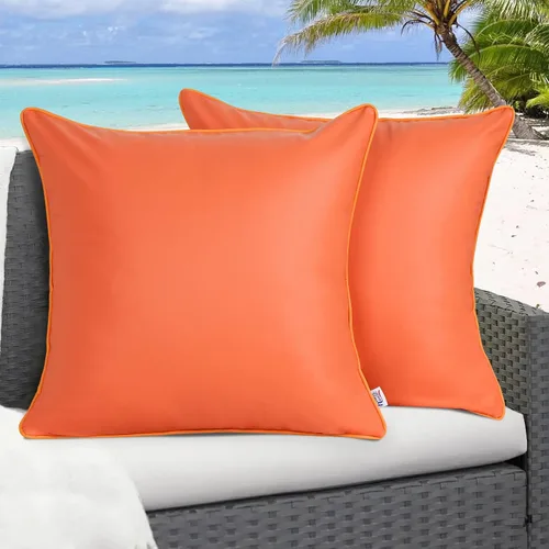 Vista 14 de Paquete de 2 fundas de almohada para exteriores de 12 x 20 pulgadas, resistente al agua, de piel de silicona, resistente a los rayos UV, resistente