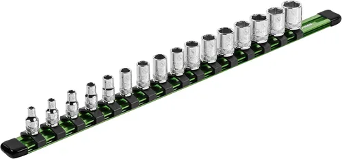 Vista 13 de ARES 70087-Organizador de enchufes de aluminio de 3 piezas, rieles de transmisión de 1/4 pulgadas, 3/8 pulgadas y 1/2 pulgadas con capacidad para 48