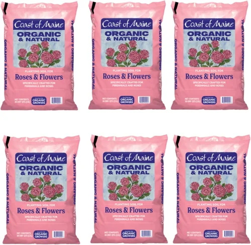 Vista 6 de Coast of Maine Suelo de plantación orgánico y natural para rosas y flores, suelo de jardín premium con estiércol compostado, turba de Sphagnum