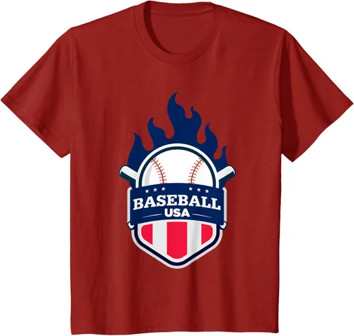 Vista 66 de Baseball USA Support the Team Shirt - Camiseta con la bandera de Estados Unidos, Blanco, S