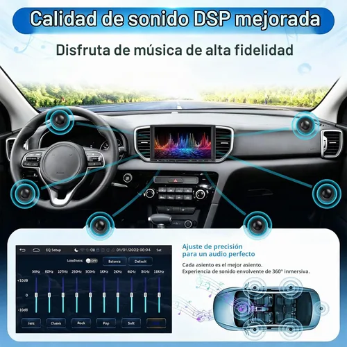 Vista 5 de Estéreo de coche doble DIN inalámbrico Apple CarPlay Android Auto, radio doble DIN de 7 pulgadas con Bluetooth, enlace de espejo, cámara de visión