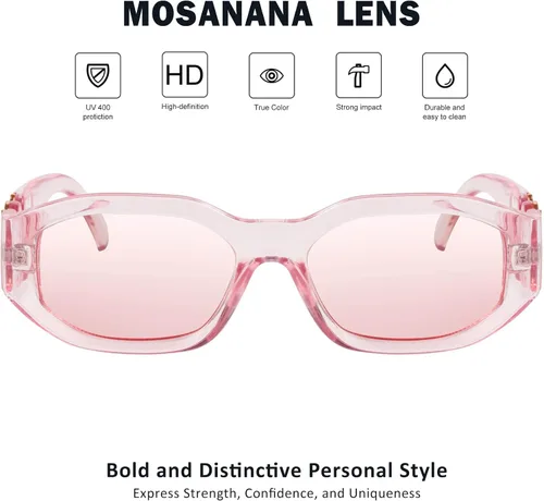 Vista 2 de mosanana Gafas de sol rectangulares de moda para mujeres y hombres Model-TRACER